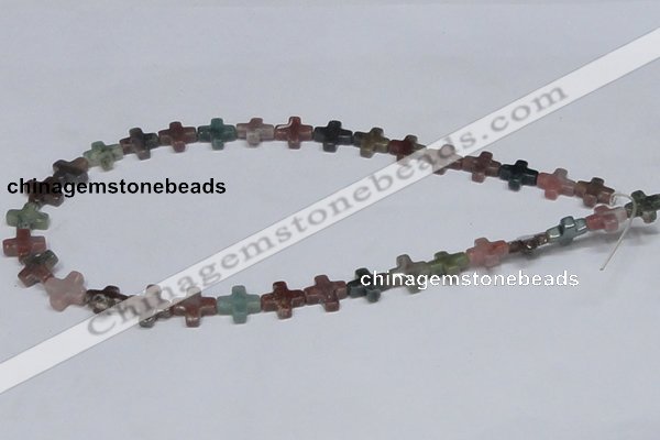 CAB461 15.5 inches 12*12mm cross indian agate gemstone beads