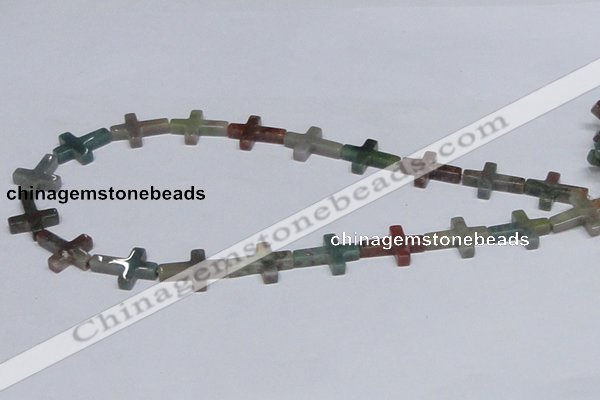 CAB462 15.5 inches 15*20mm cross indian agate gemstone beads