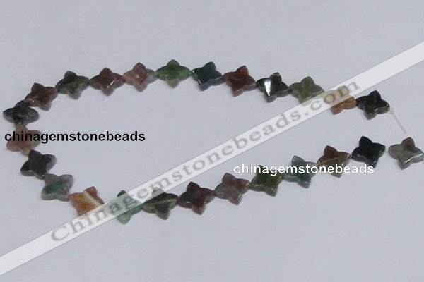 CAB472 15.5 inches 12*12mm flower form indian agate gemstone beads