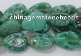 CAB55 15.5 inches 13*18mm flat teardrop peafowl agate gemstone beads