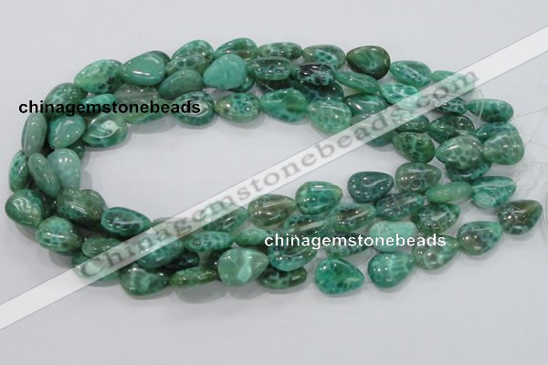 CAB55 15.5 inches 13*18mm flat teardrop peafowl agate gemstone beads