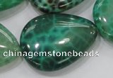 CAB56 15.5 inches 30*40mm flat teardrop peafowl agate gemstone beads