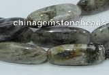CAB566 15.5 inches 10*30mm rice silver needle agate gemstone beads