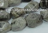 CAB568 15.5 inches 15*20mm nuggets silver needle agate gemstone beads