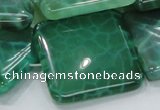 CAB60 15.5 inches 30*30mm square peafowl agate gemstone beads