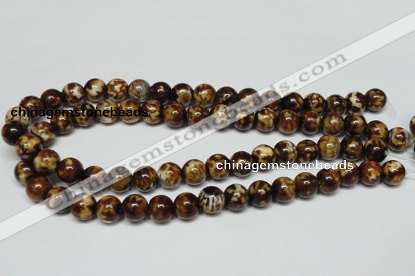 CAB611 15.5 inches 12mm round leopard skin agate beads wholesale