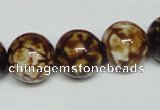 CAB612 15.5 inches 14mm round leopard skin agate beads wholesale