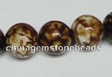 CAB612 15.5 inches 14mm round leopard skin agate beads wholesale