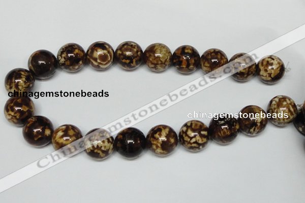 CAB615 15.5 inches 20mm round leopard skin agate beads wholesale