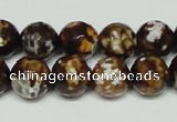 CAB617 15.5 inches 12mm faceted round leopard skin agate beads wholesale