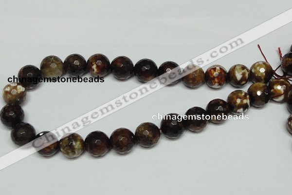 CAB619 15.5 inches 16mm faceted round leopard skin agate beads wholesale