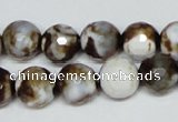 CAB620 15.5 inches 12mm faceted round leopard skin agate beads wholesale