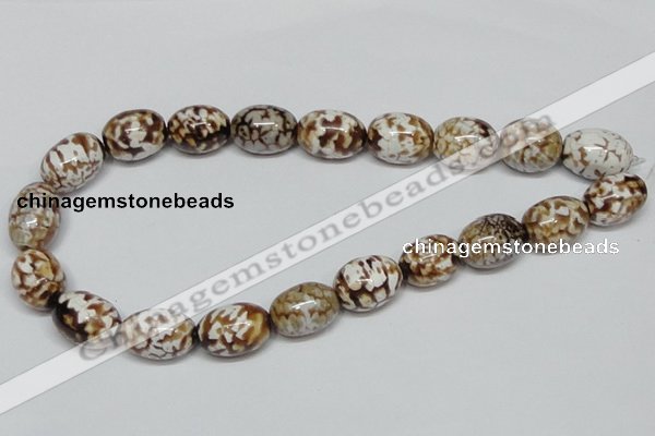 CAB621 15.5 inches 15*20mm egg-shaped leopard skin agate beads wholesale