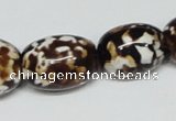 CAB622 15.5 inches 15*20mm egg-shaped leopard skin agate beads wholesale