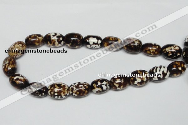 CAB622 15.5 inches 15*20mm egg-shaped leopard skin agate beads wholesale