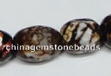 CAB626 15.5 inches 16*22mm faceted egg-shaped leopard skin agate beads