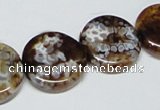 CAB628 15.5 inches 20mm flat round leopard skin agate beads wholesale