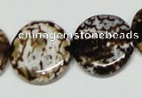 CAB629 15.5 inches 22mm flat round leopard skin agate beads wholesale