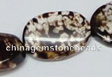 CAB634 15.5 inches 20*30mm twisted oval leopard skin agate beads