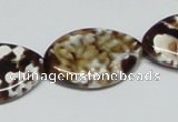 CAB636 15.5 inches 20*30mm marquise leopard skin agate beads