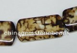 CAB640 15.5 inches 15*30mm rectangle leopard skin agate beads