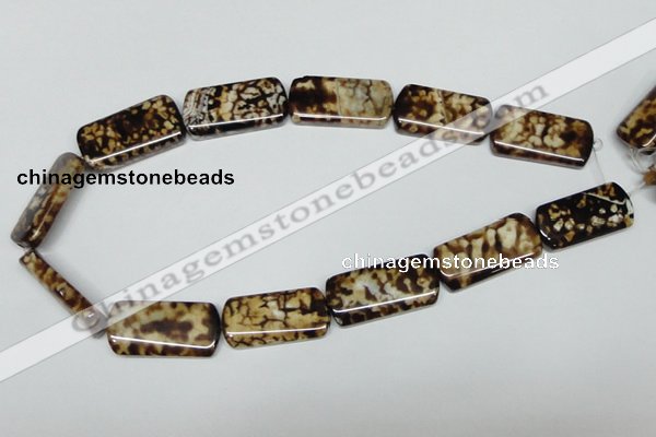CAB640 15.5 inches 15*30mm rectangle leopard skin agate beads