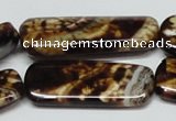 CAB641 15.5 inches 15*40mm rectangle leopard skin agate beads