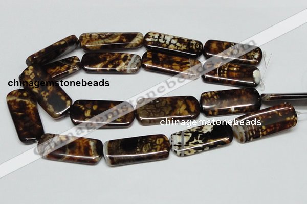 CAB641 15.5 inches 15*40mm rectangle leopard skin agate beads