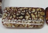 CAB642 15.5 inches 20*40mm rectangle leopard skin agate beads