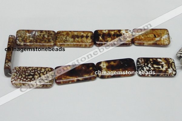 CAB642 15.5 inches 20*40mm rectangle leopard skin agate beads