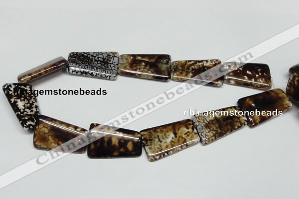 CAB643 15.5 inches 20*35mm trapezoid leopard skin agate beads