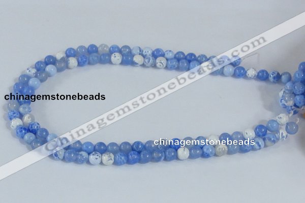 CAB645 15.5 inches 8mm round fire crackle agate beads wholesale