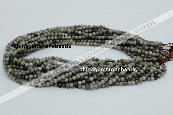 CAB65 15.5 inches 4mm round silver needle agate gemstone beads