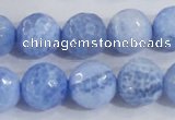 CAB651 15.5 inches 14mm faceted round fire crackle agate beads