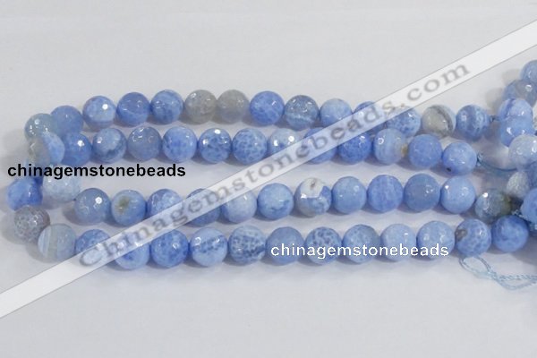 CAB651 15.5 inches 14mm faceted round fire crackle agate beads