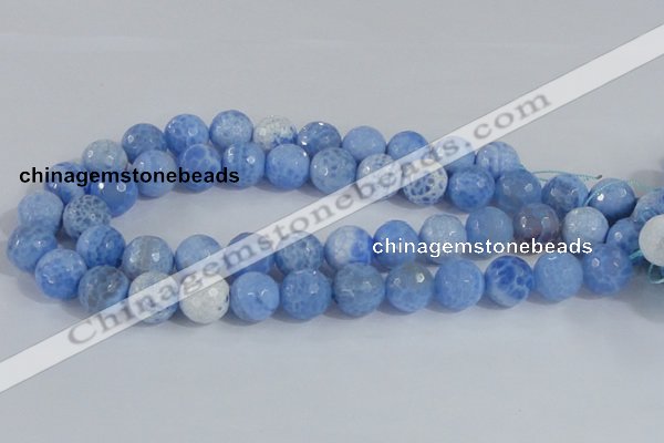 CAB652 15.5 inches 16mm faceted round fire crackle agate beads