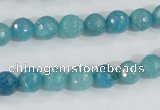 CAB653 15.5 inches 8mm faceted round fire crackle agate beads