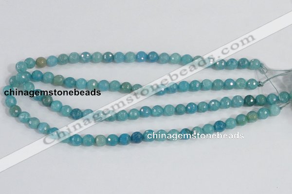 CAB653 15.5 inches 8mm faceted round fire crackle agate beads