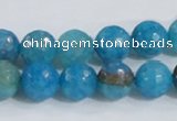 CAB654 15.5 inches 10mm faceted round fire crackle agate beads