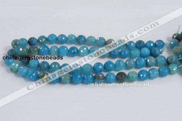 CAB654 15.5 inches 10mm faceted round fire crackle agate beads