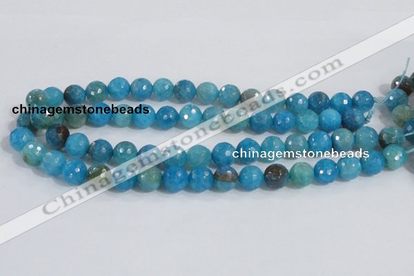 CAB655 15.5 inches 12mm faceted round fire crackle agate beads