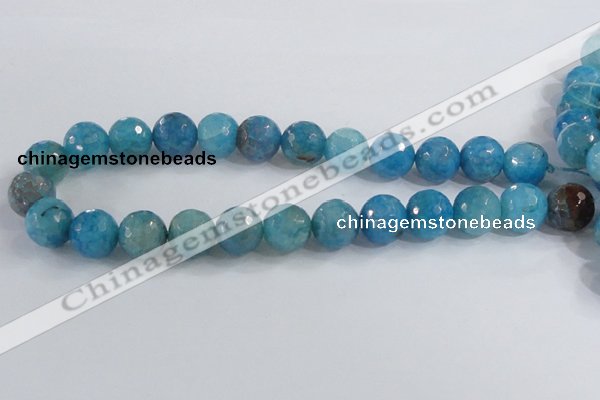 CAB657 15.5 inches 16mm faceted round fire crackle agate beads