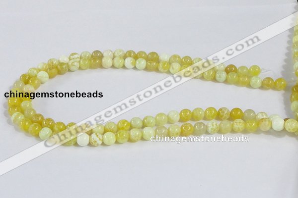 CAB659 15.5 inches 8mm round fire crackle agate beads wholesale