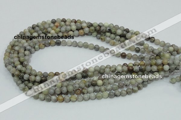 CAB66 15.5 inches 6mm round silver needle agate gemstone beads