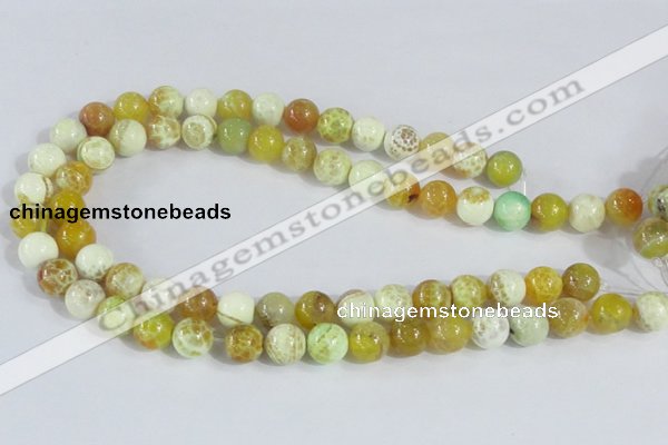 CAB661 15.5 inches 12mm round fire crackle agate beads wholesale