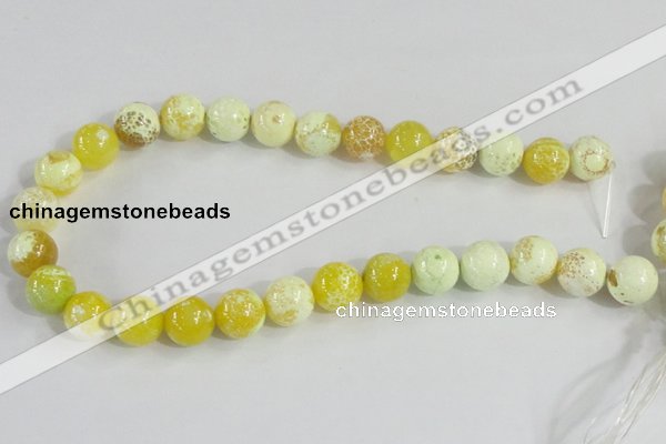CAB662 15.5 inches 14mm round fire crackle agate beads wholesale
