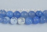 CAB665 15.5 inches 6mm round fire crackle agate beads wholesale