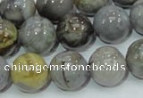 CAB69 15.5 inches 14mm round silver needle agate gemstone beads