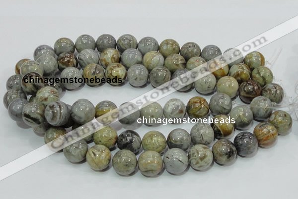 CAB70 15.5 inches 16mm round silver needle agate gemstone beads