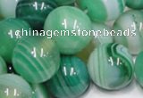 CAB718 15.5 inches 14mm round green agate gemstone beads wholesale